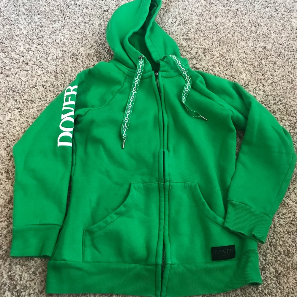 Kid’s Unisex Dover Saddlery Green Hoodie Jacket, Size XS